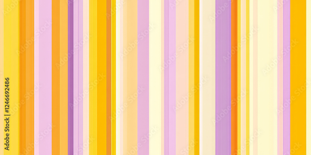 Obraz premium A non-seamless abstract background with bold stripes of sunshine yellow, lilac, and peach fuzz, offering a cheerful and nostalgic vibe reminiscent of classic 70s design.