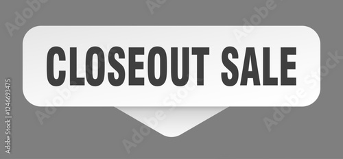 closeout sale sticker. closeout sale sign isolated on gray background