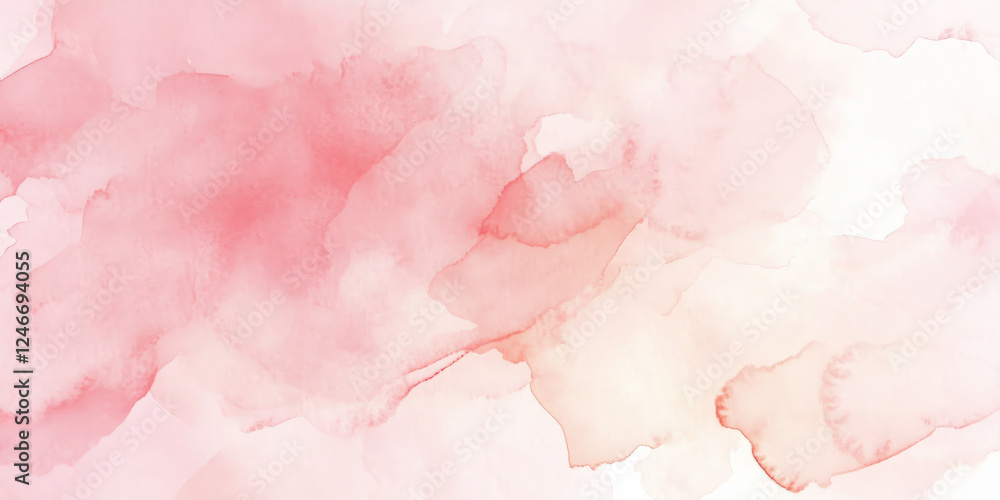 Fototapeta premium A soft pink background with dreamy, watercolor textures blending together in soft layers. The design exudes a serene atmosphere, perfect for wellness branding, beauty visuals, or calming websites.