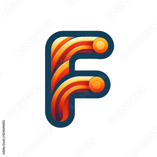 Colorful letter F logo design isolated on white background