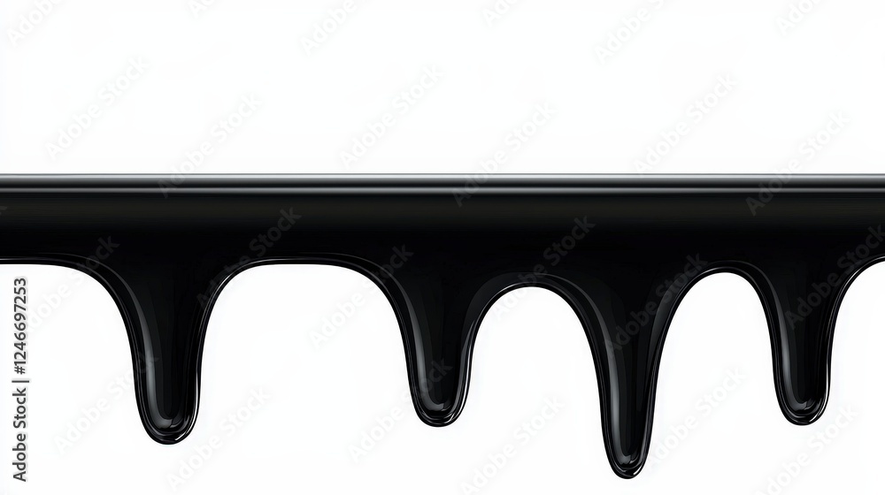 Glossy Black Paint Dripping on White Surface Abstract Background Glossy Black Paint Dripping on White Surface Abstract Background