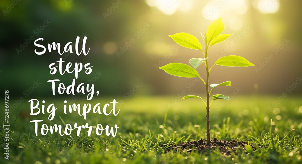 Fototapeta premium Small Steps Today, Big Impact Tomorrow