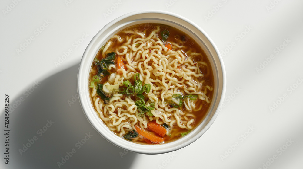 Warm servierte Nudelsuppe in minimalistischem, modernem Ambiente
Warm servierte Nudelsuppe in minimalistischem, modernem Ambiente