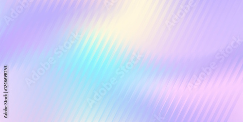 Vector Blurred holographic gradient background. Ribbed glass texture.