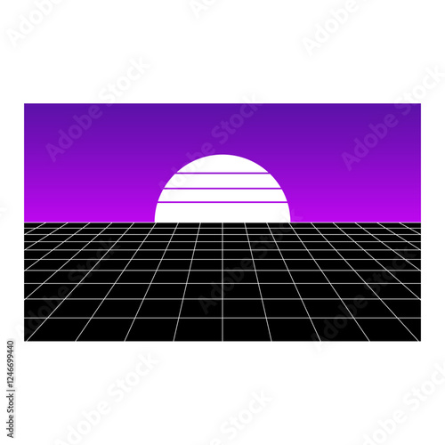 retro futuristic sunset background