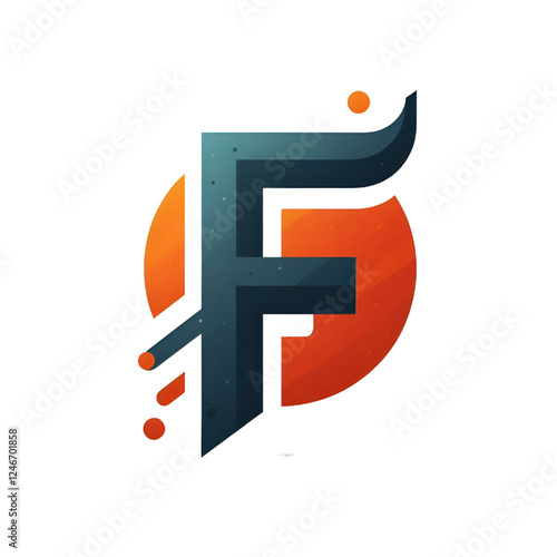 Colorful letter F logo design isolated on white background