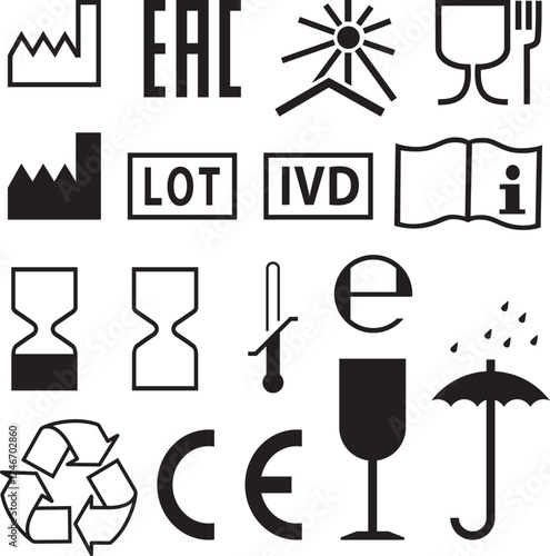 Packaging symbols set