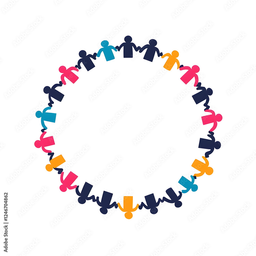 Diverse Group of People Holding Hands in a Circular Formation Diverse Group of People Holding Hands in a Circular Formation
