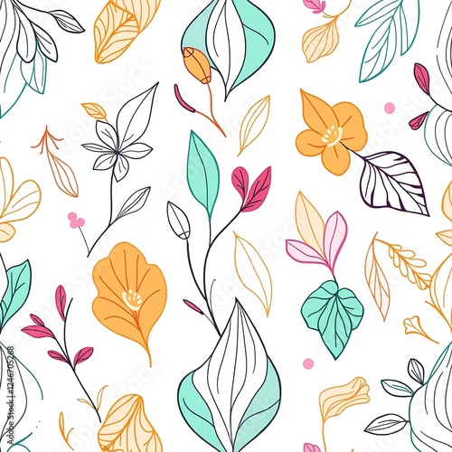 Wallpaper Mural Intertwined Lines and Organic Forms: A Botanical Tapestry Torontodigital.ca