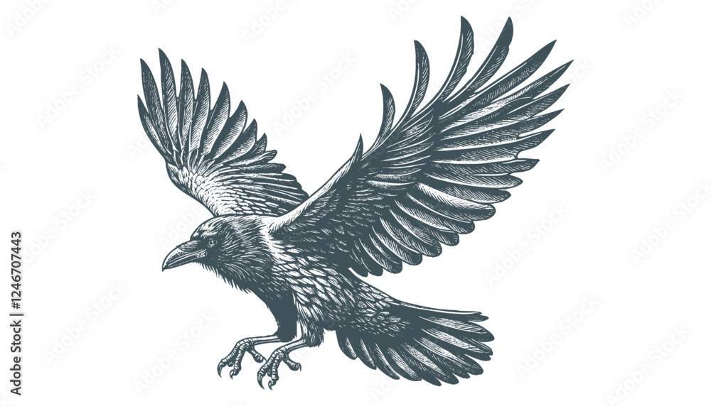 Obraz premium crow vector, raven vector