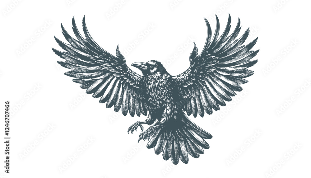 Fototapeta premium crow vector, raven vector