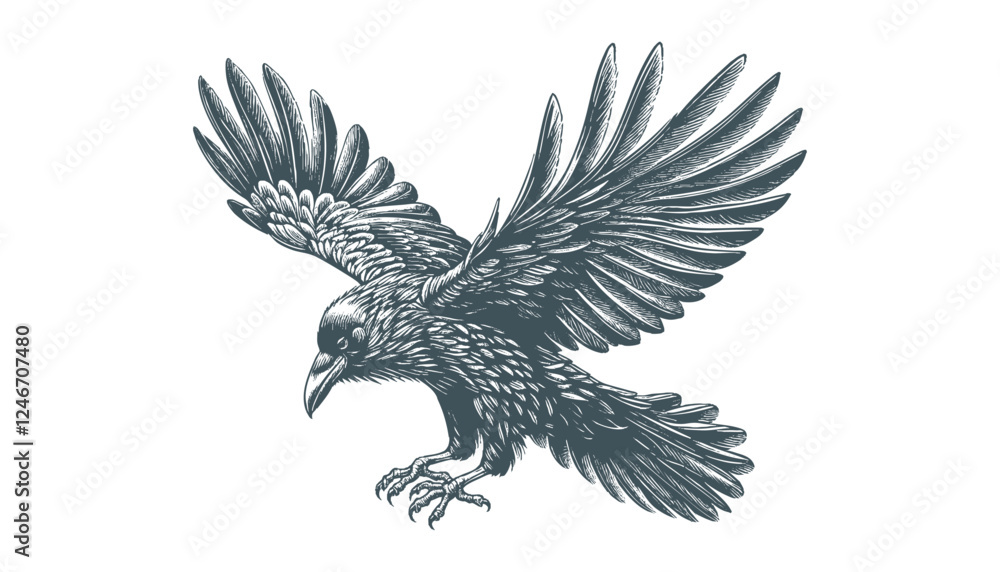 Fototapeta premium crow vector, raven vector