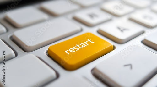 Obraz na płótnie keyboard with restart button