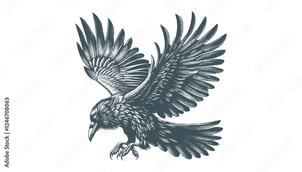 Fototapeta premium crow vector, raven vector