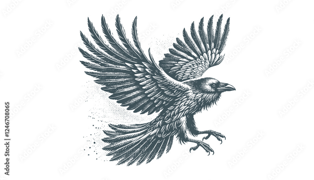 Fototapeta premium crow vector, raven vector
