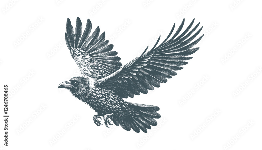 Obraz premium crow vector, raven vector