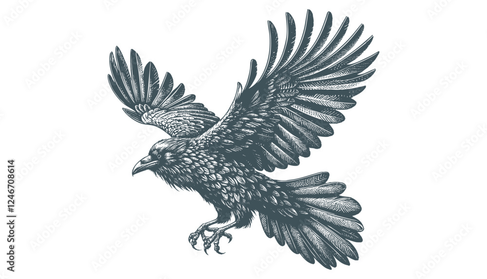 Fototapeta premium crow vector, raven vector
