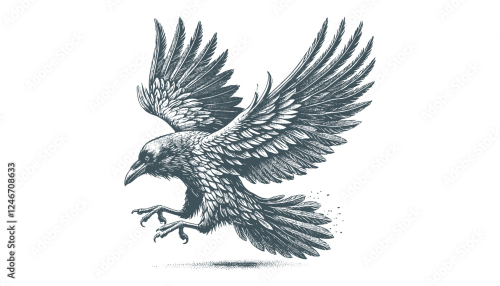 Fototapeta premium crow vector, raven vector