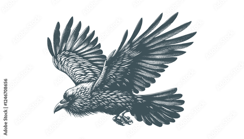 Fototapeta premium crow vector, raven vector