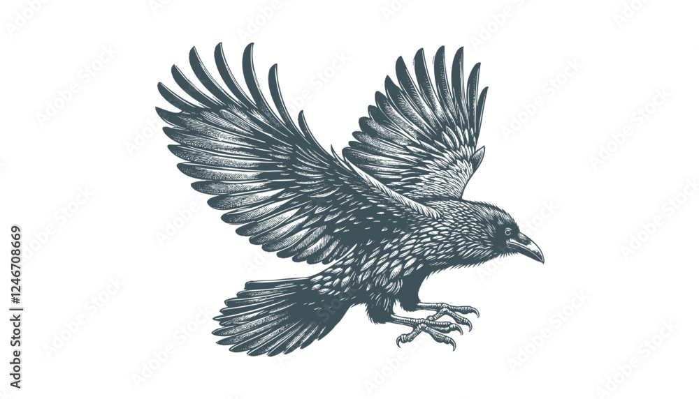 Fototapeta premium crow vector, raven vector