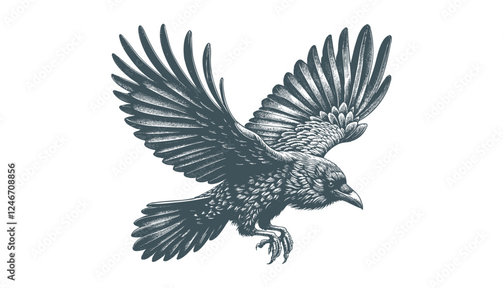 Obraz premium crow vector, raven vector