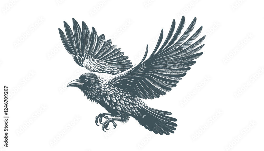 Obraz premium crow vector, raven vector