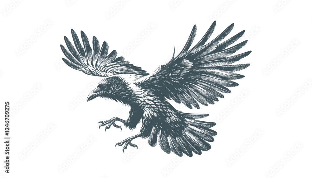 Fototapeta premium crow vector, raven vector