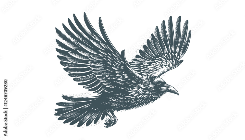 Obraz premium crow vector, raven vector