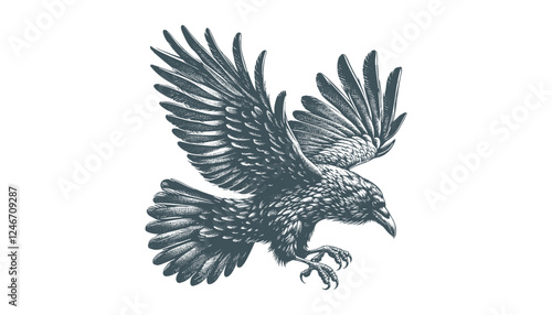 crow vector, raven vector