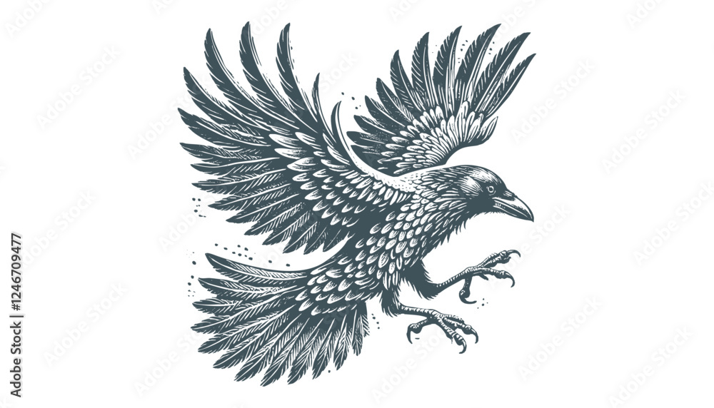 Obraz premium crow vector, raven vector