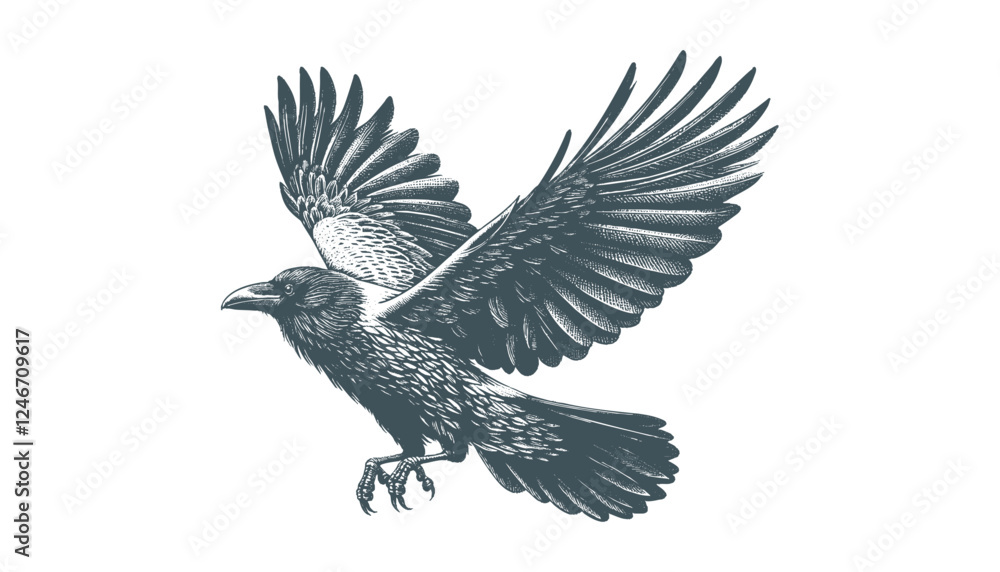 Fototapeta premium crow vector, raven vector