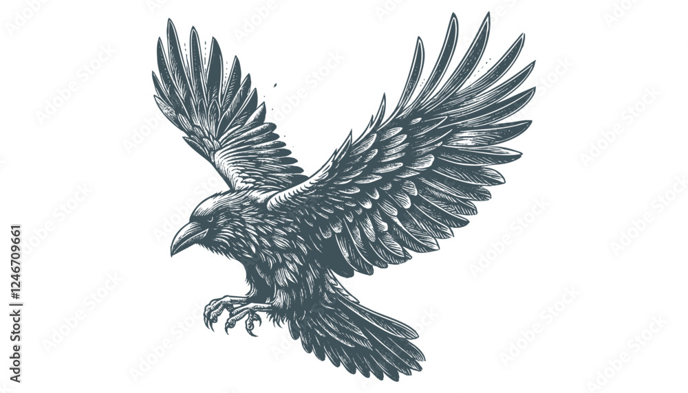 Obraz premium crow vector, raven vector