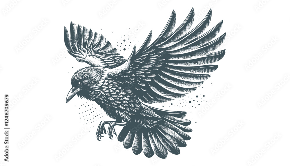 Fototapeta premium crow vector, raven vector