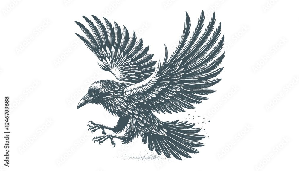 Obraz premium crow vector, raven vector