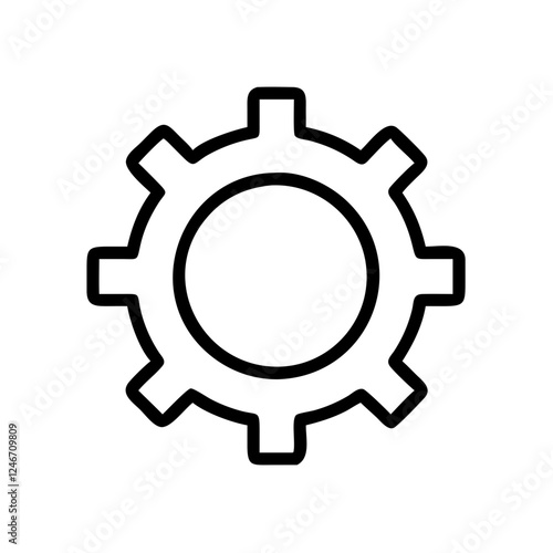 Minimalist line icon of gear for settings and technical configuration