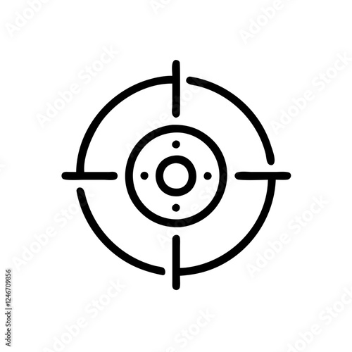 Minimalist line icon of shooting target for sports and competitive aiming