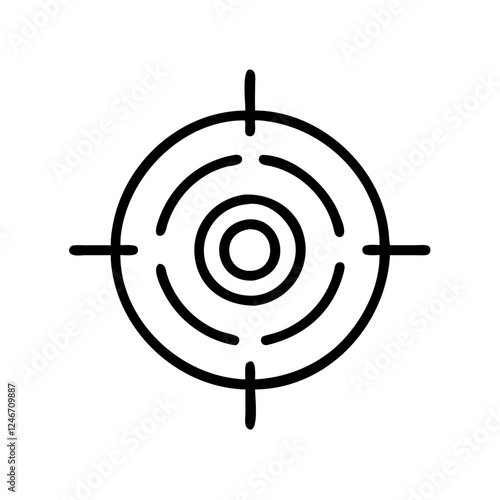 Minimalist line icon of target with crosshair for precision and accuracy