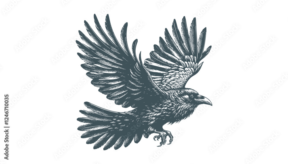 Fototapeta premium crow vector, raven vector