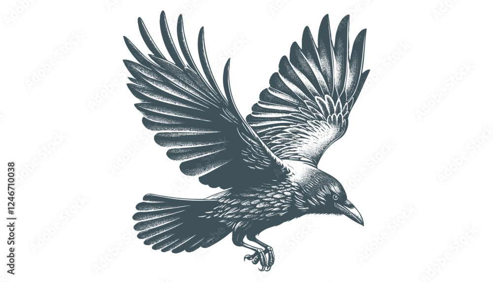 Obraz premium crow vector, raven vector