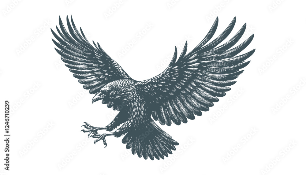 Fototapeta premium crow vector, raven vector