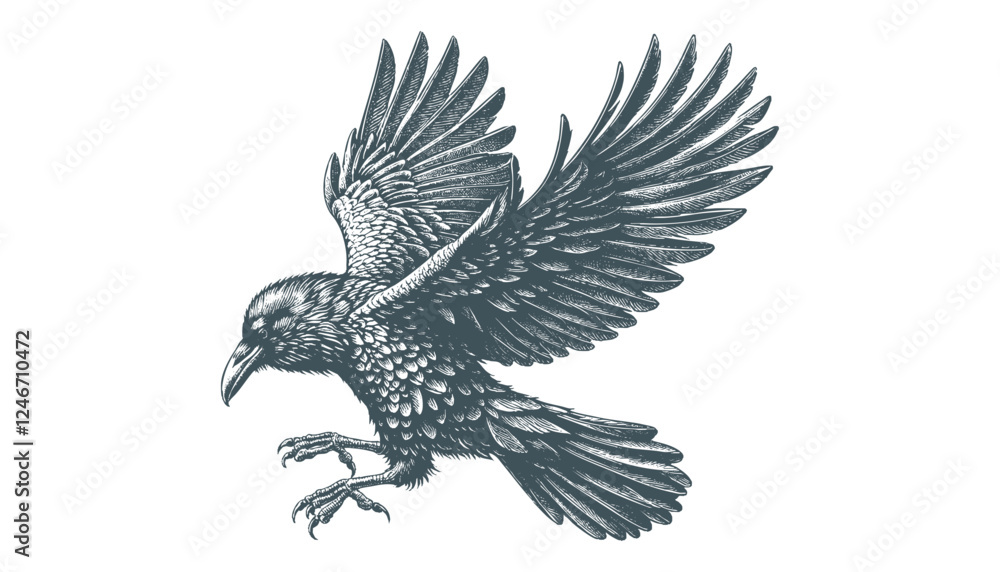 Fototapeta premium crow vector, raven vector
