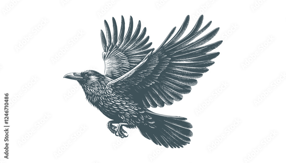 Fototapeta premium crow vector, raven vector