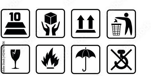 Packaging stickers. fragile warning sticker