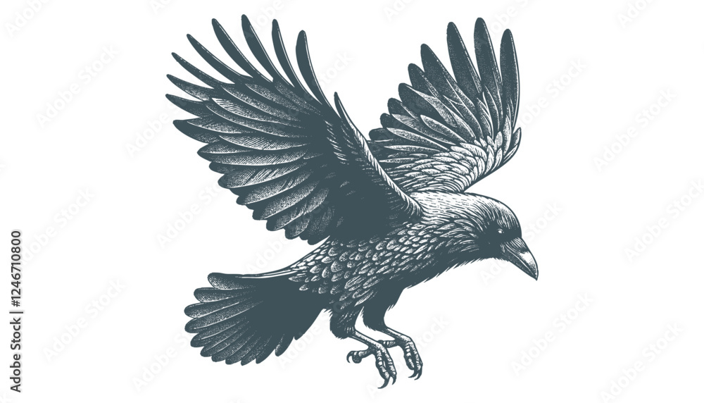 Fototapeta premium crow vector, raven vector