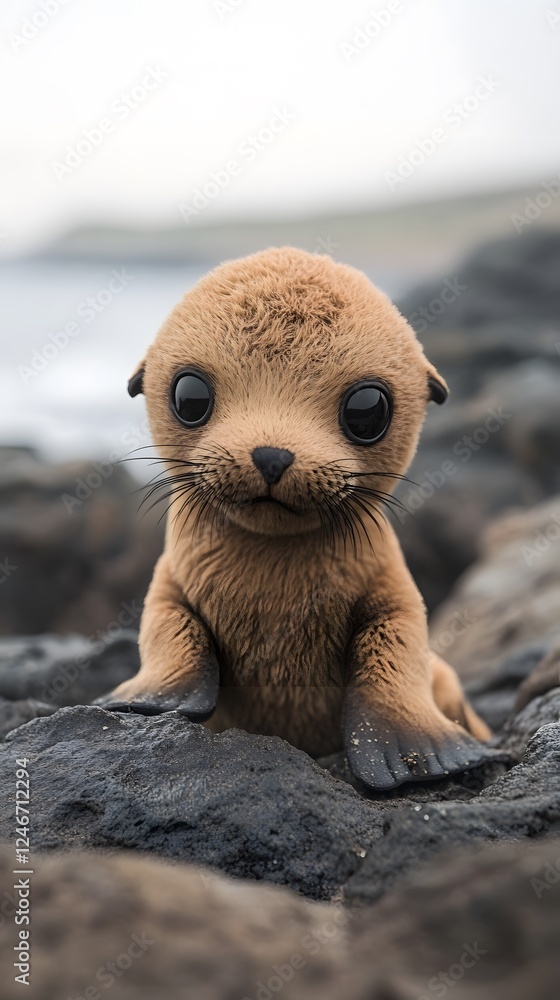 Obraz premium A cute baby sea lion