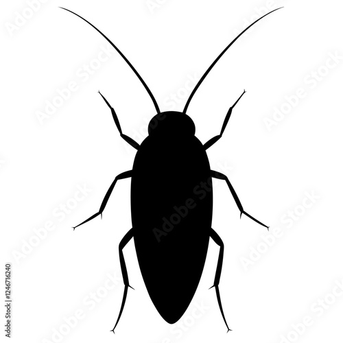 cockroach vector silhouette on white background