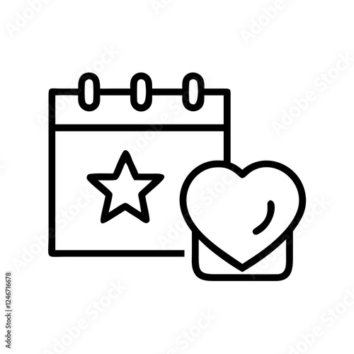 Calendar Heart Favorite Icon