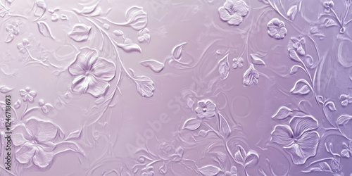 A romantic lilac abstract background with delicate floral patterns subtly embossed into a misty lavender gradient, evoking a soft, vintage-inspired elegance.