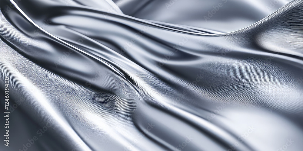 Fototapeta premium Brushed silver background with smooth and even textures, reflecting a clean and modern aesthetic. The gentle matte finish makes it perfect for sophisticated digital interfaces, sleek tech designs, and