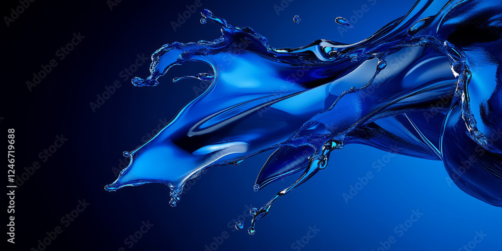 A deep blue abstract background with contrasting bright blue splashes and streaks that create a dramatic, bold effect. Ideal for edgy designs, creative product packaging, or digital artwork.